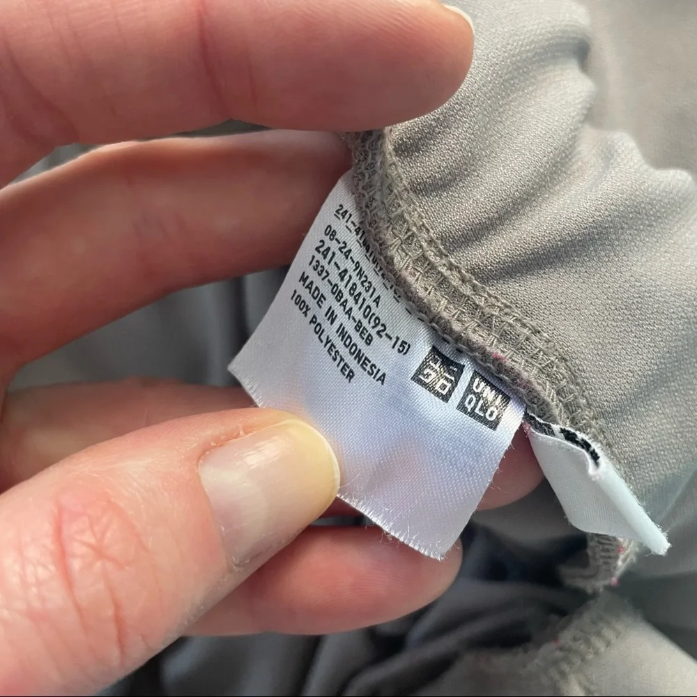 Uniqlo Gray Greenish Gaucho Wide Leg Stretch Flowy Pants Capris Elastic XL - Picture 9 of 12